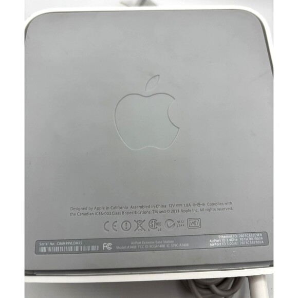 Apple AirPort Extreme 5th Gen A1408 Wireless WiFi Router Dual-Band MD031LL/A - Picture 6 of 8